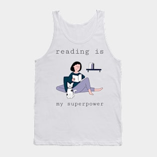 reading is my superpower Tank Top